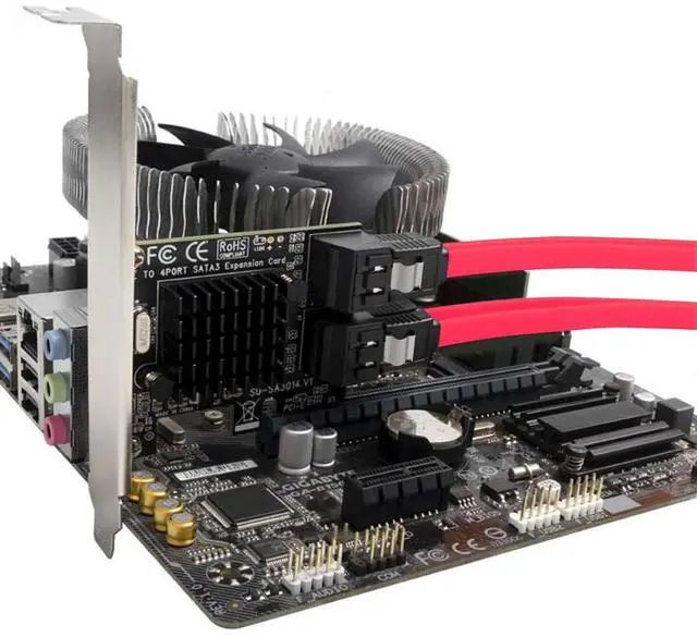 Alt view image 6 of 6 - 4-Port SATA 3.0 PCIe Expansion Card with Low Profile Bracket