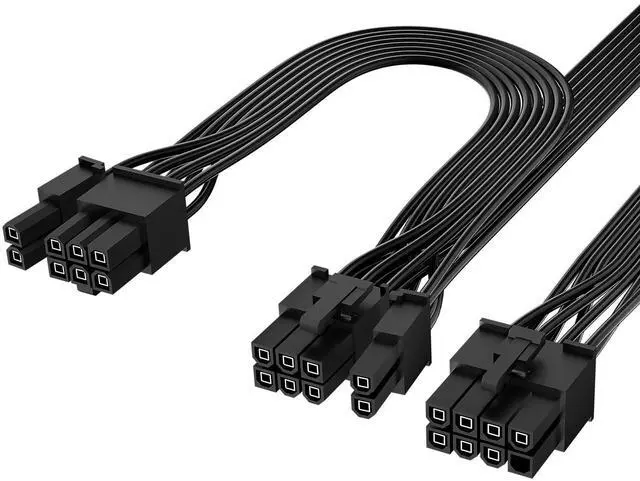 Main image of PCIe Cable Campatible with Corsair, 60 cm 8 Pin to Dual 6+2 Pin, Male to Male GPU Power Cable, Compatible with ARESGAME Modular Power Supplies (60cm+18cm), 1Pack