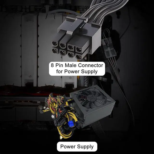 Alt view image 2 of 7 - Vszerda 8 Pin PCI Express Power Extension Cable (2 Pack), Durable PCIe Power Extension Cable, 12 inch