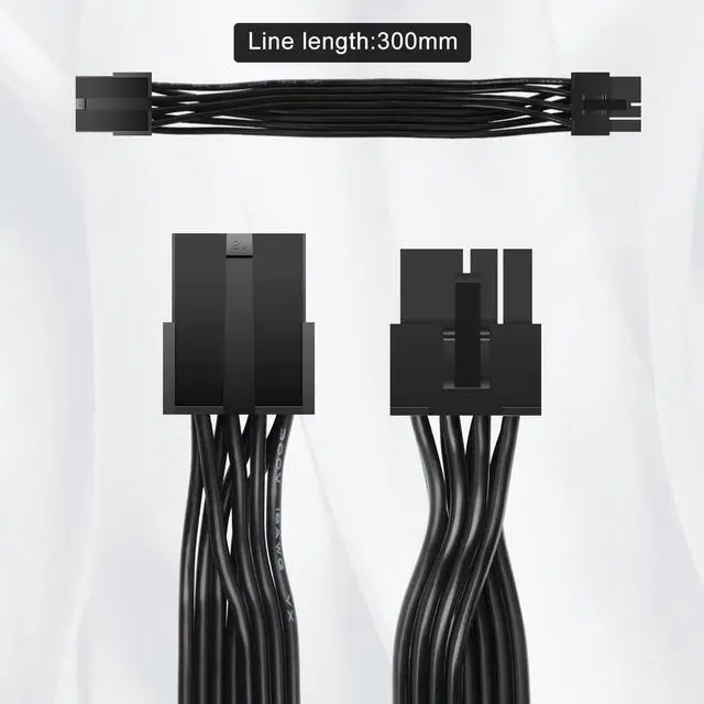 Alt view image 5 of 7 - Vszerda 8 Pin PCI Express Power Extension Cable (2 Pack), Durable PCIe Power Extension Cable, 12 inch