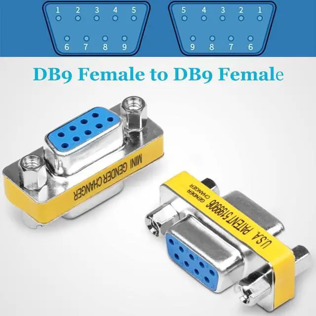 Alt view image 4 of 7 - Vszerda 12-Pack 9Pin RS232 Serial Cable DB9 Female to Female Mini Gender Changer Adapter Coupler Connector