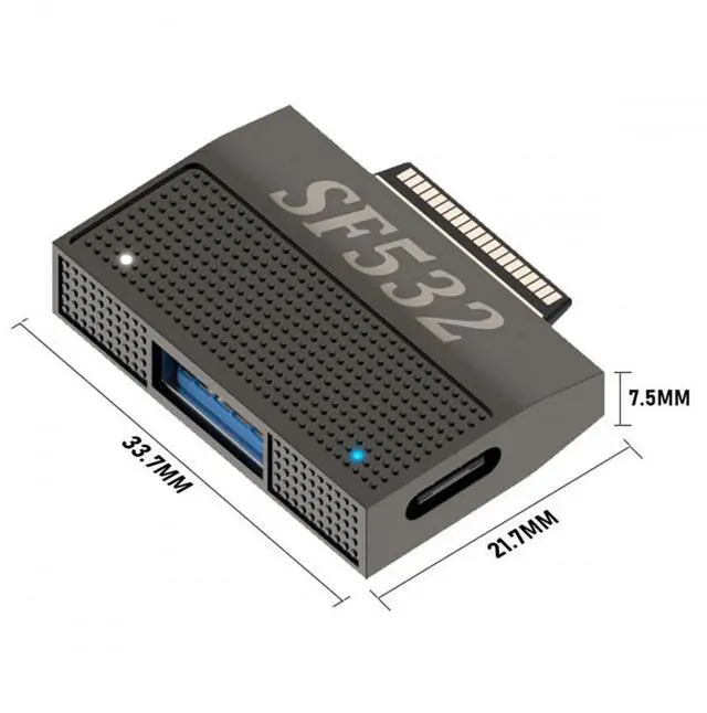 Alt view image 7 of 7 - Vszerda Adapter Magnetic to USB3.1 Type-A & 15V Type-C USB-C Data Charge SF532 for Surface Pro9 Pro8 Pro7 Pro6 Pro X Go Book