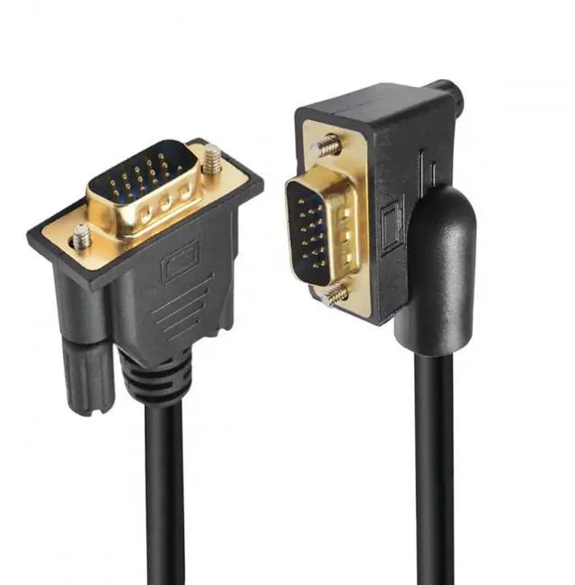 Main image of Vszerda Cable 90 Degree Right Angled VGA RGB Male to Straight Male Extension 3COAX+6C for Monitor Projector Computer 3.3FT