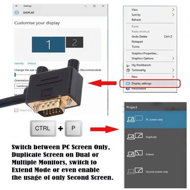Alt view image 3 of 7 - Vszerda Cable 90 Degree Right Angled VGA RGB Male to Straight Male Extension 3COAX+6C for Monitor Projector Computer 3.3FT