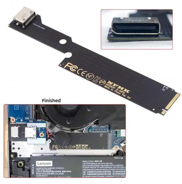 Alt view image 3 of 7 - Vszerda Card PCI-E 4.0 M.2 M-Key to Oculink SFF-8612 SFF-8611 Host Adapter for 2022-2023 ThinkBook 16+ External Graphics Card & SSD
