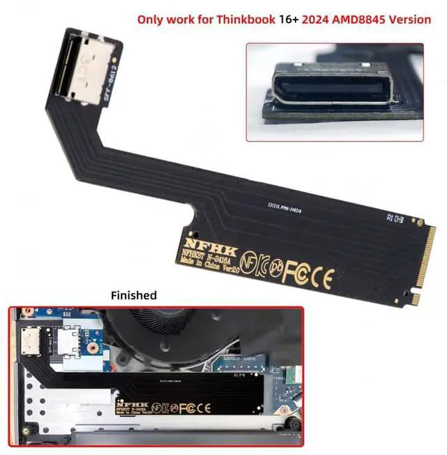 Alt view image 3 of 7 - Vszerda Card PCI-E 4.0 M.2 M-Key to Oculink SFF-8612 SFF-8611 Host Adapter for 2024 ThinkBook 16+ AMD8845 External Graphics Card & SSD