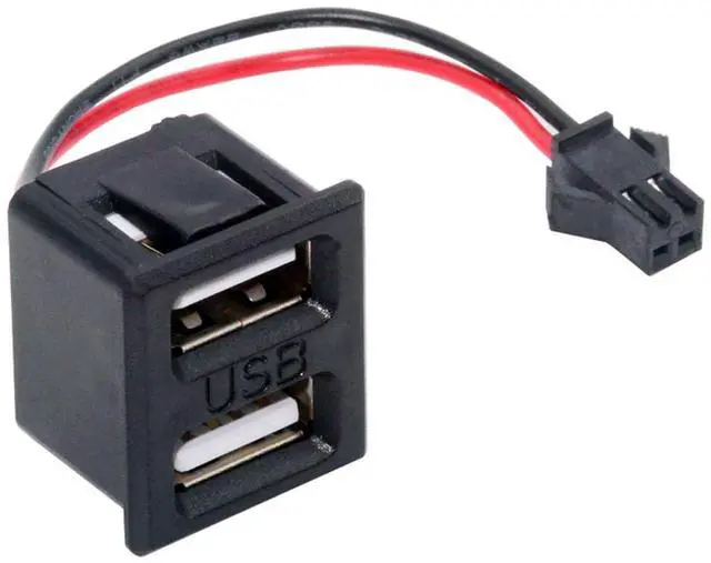 Main image of Vszerda Connector DIY OEM Dual Type-A Female Socket to 2Pin Header Cable Pitch=2.54mm Latch Mount Type DC 5V Power