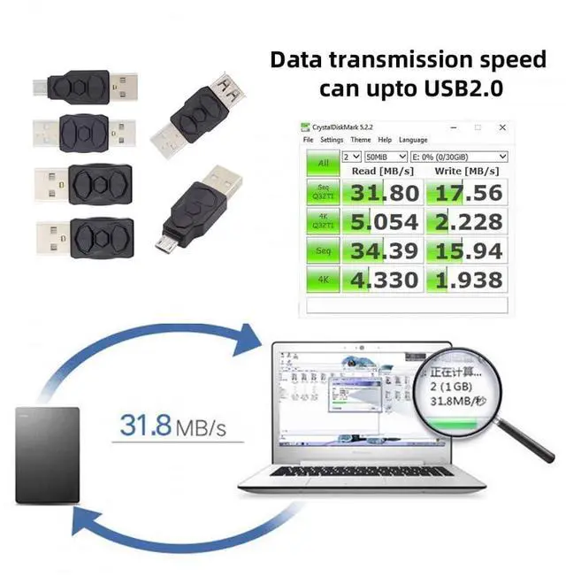 Alt view image 2 of 7 - Vszerda Adapter 6pcs/lot Type-A Micro USB 2.0 Mini USB 5Pin Male to Female Extension Data Power Adapter