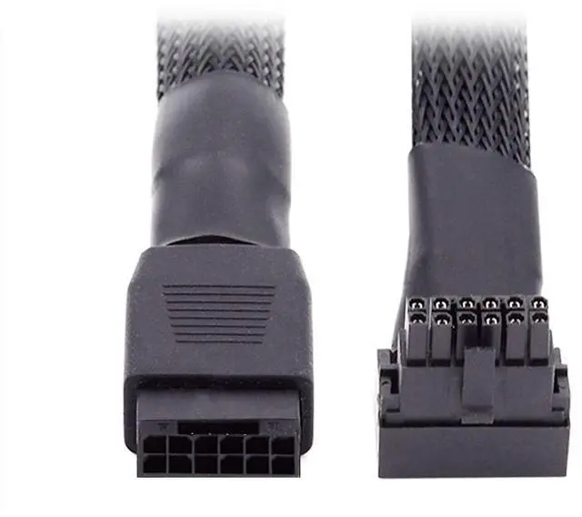 Main image of Vszerda 12VHPWR ATX3.0 PCI-E 5.0 Power Modular Cable Male to Female Down Angled 90 Degree Extension 17cm Compatible for 3080 3090TI PSU 16Pin 12+4P Graphics Card