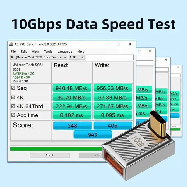 Alt view image 3 of 7 - Vszerda Adapter USB-C USB 3.1 Type C Male to USB 3.0 A Female 10Gbps OTG Data 120W Power Up Down Angled Adapter Alloy Shell Mecha Cyberpunk Style