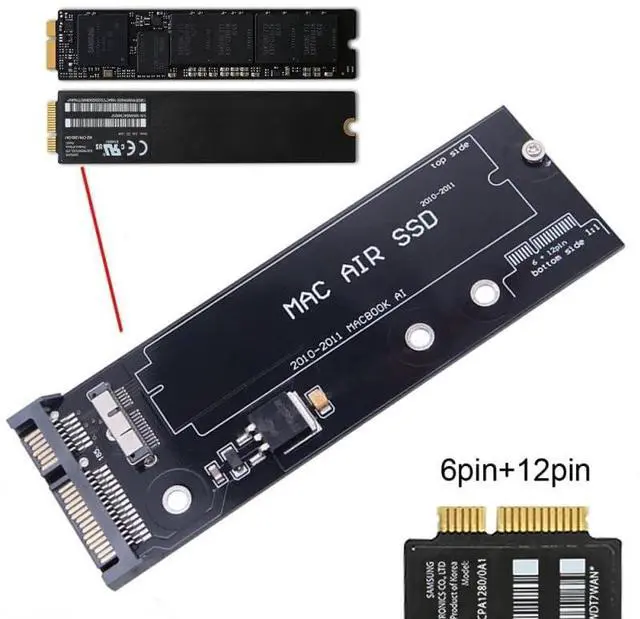 Alt view image 4 of 7 - Vszerda USB 3.0 to SATA 22Pin & 12+6Pin SSD PCB Disk Drive Cable Adappter Compatible with 2010 2011 MAC Air A1369 A1370 SSD