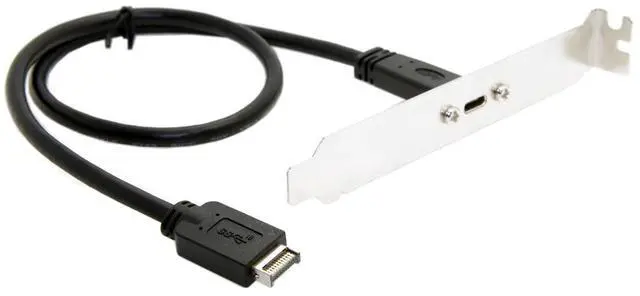 Alt view image 2 of 7 - Vszerda Cable USB 3.1 Front Panel Header Type-E 20Pin to USB-C Type-C Female Extension Cable with Panel Mount Screw Single Port