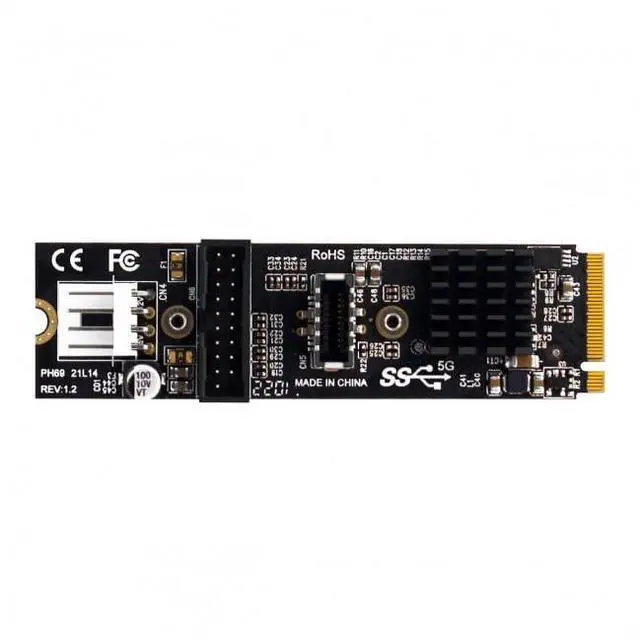 Alt view image 3 of 7 - Vszerda Card 5Gbps Type-E USB 3.1 Front Panel Socket USB 2.0 to NVME NGFF M-Key Express Card Adapter for Motherboard