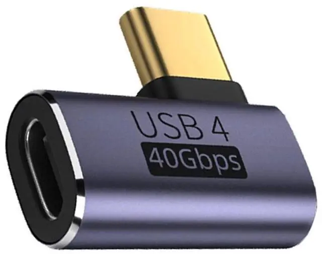Main image of Vszerda 40Gbps USB4 Type C Male to Female 90 Degree Left Right Angled 100W Power Data 8K Video Adapter for USB4.0