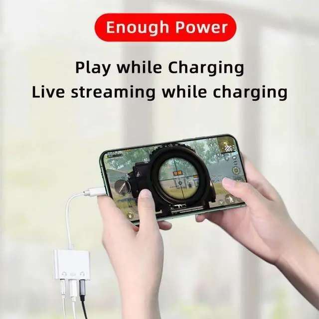 Alt view image 5 of 7 - Vszerda Type C USB-C to Dual 3.5mm Audio AUX & MIC Sound Card with PD Power Charge Adapter Compatible with Laptop Tablet Phone