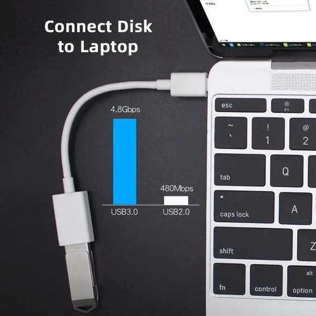 Alt view image 5 of 7 - Vszerda Type C USB-C to Standard Type-A USB3.0 Female Adapter Compatible with MAC Laptop Tablet Phone