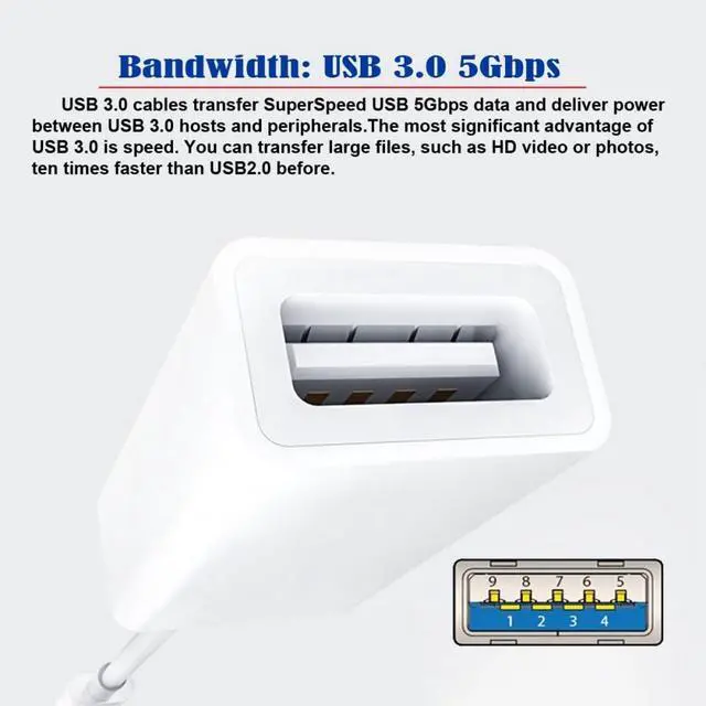Alt view image 7 of 7 - Vszerda Type C USB-C to Standard Type-A USB3.0 Female Adapter Compatible with MAC Laptop Tablet Phone
