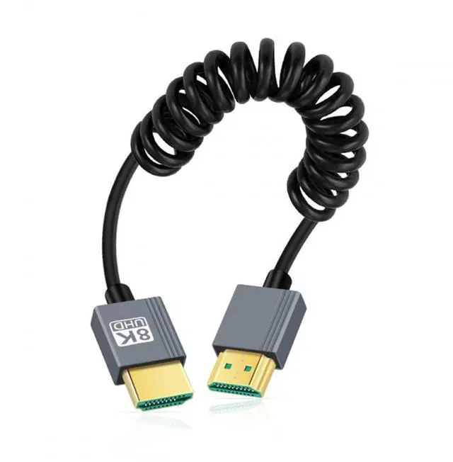 Main image of Vszerda Cable HDMI 2.1 Male to HDMI Male 8K 60hz Stretch Coiled Cable for HDTV Computer Laptop Monitor (100cm)