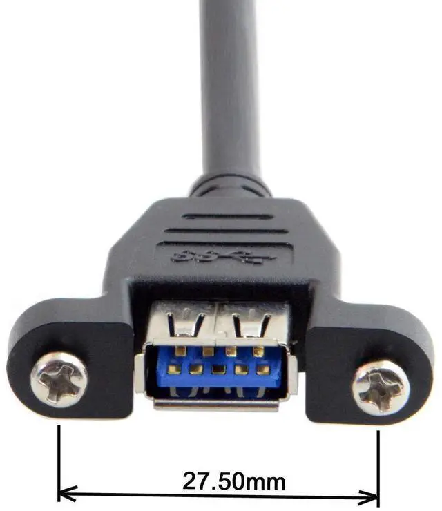 Alt view image 2 of 7 - Vszerda Cable USB 3.0 Single Port A Female Screw Mount Type to Motherboard 20pin Header Cable 25cm