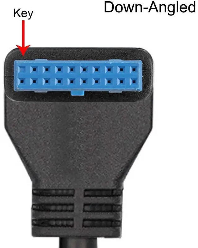 Alt view image 2 of 7 - Vszerda Cable USB 3.0 Single Port A Female Screw Mount Type to Down Angled Motherboard 20pin Header Cable 90 Degree