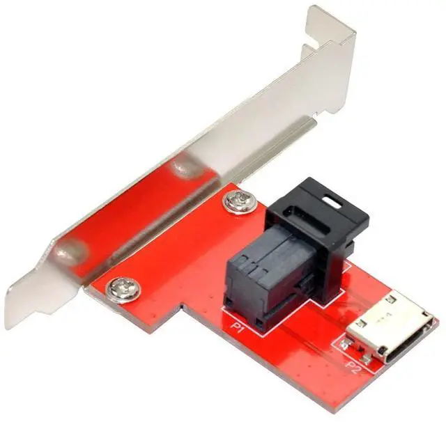 Alt view image 2 of 7 - Vszerda PCI-Express 4.0 Mini SAS HD SFF-8643 to Oculink SFF-8611 SFF-8612 PCBA Female Adapter with Bracket
