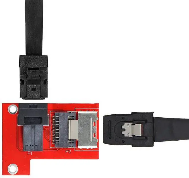 Alt view image 3 of 7 - Vszerda PCI-Express 4.0 Mini SAS SFF-8087 to SAS HD SFF-8643 PCBA Female Adapter with Bracket