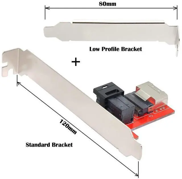Alt view image 7 of 7 - Vszerda PCI-Express 4.0 Mini SAS SFF-8087 to SAS HD SFF-8643 PCBA Female Adapter with Bracket
