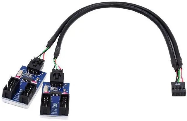 Main image of Vszerda USB2.0 Motherboard Cable 9pin 10pin USB 2.0 Header 1 to 4 Female Extension Splitter Cable HUB Connector Adapter Port Multilier