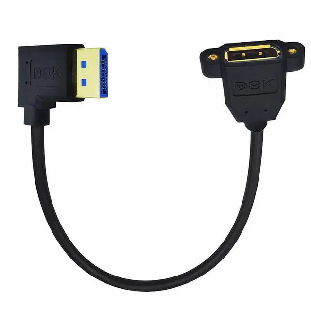 Main image of Vszerda Cable 8K DisplayPort Display Port Male to Female Extension Cable 90 Degree Angled Right