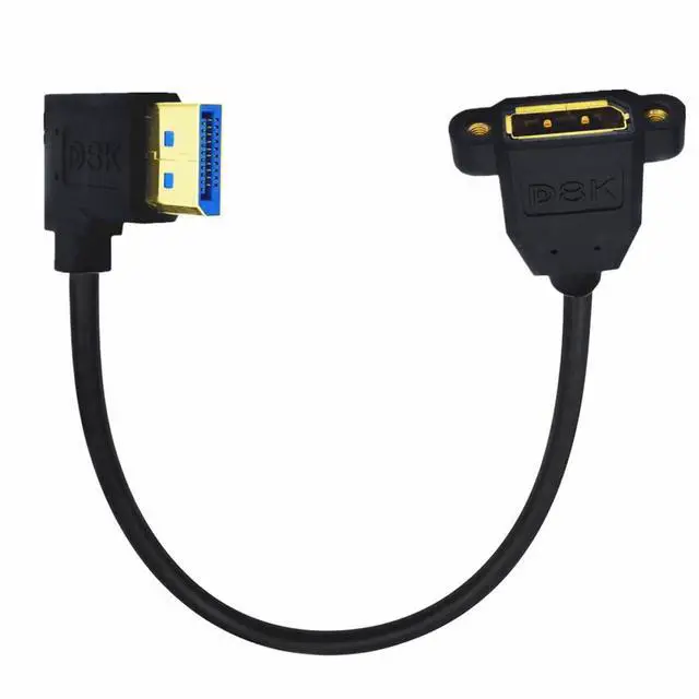 Main image of Vszerda Cable 8K DisplayPort Display Port Male to Female Extension Cable 90 Degree Angled Left