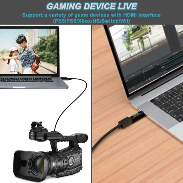 Alt view image 6 of 7 - Vszerda 4K HDMI to USB 3.0 Video Capture Card 1080P 60FPS Cam Link Card Game Capture Card Adapter Screen Record Capture Device for Streaming, Gaming, Video Conference, Teaching, Live Broadcasting