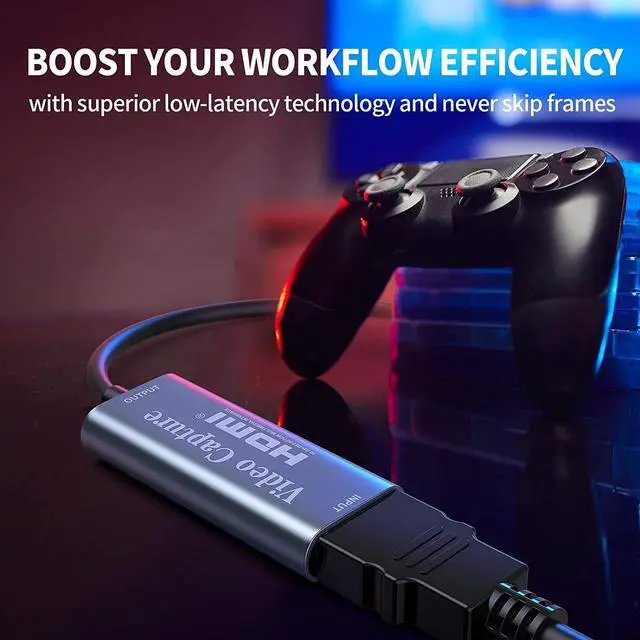 Alt view image 2 of 7 - Vszerda Video Capture Card, Video Recording Card Wonderful 4K HDMI to 1080P USB C for Gaming Streaming TV Recorder, for Windows Mac OS System with USB C Adapter to Adjust PS4, Switch, Xbox1
