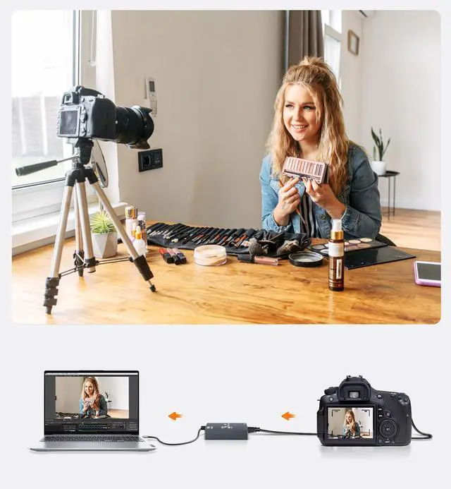 Alt view image 4 of 6 - Vszerda Capture Card for Streaming, HDMI to USB3.0 1080P 60FPS Audio Video Adapter, with 4K HDMI Loop-Out, for Recording/Streaming, Compatible with Nintendo Switch/Xbox/PS5/OBS/Camera/PC/Laptop