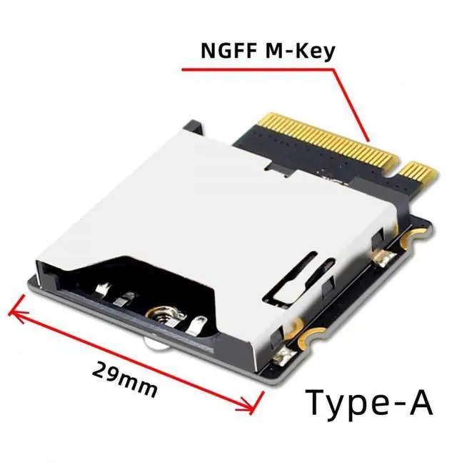 Alt view image 3 of 6 - Vszerda Adapter NGFF M.2 NVMe Host to CFExpress CFA Extension Adapter M2 M-Key for CFE Type-A Support Camera Memory Card