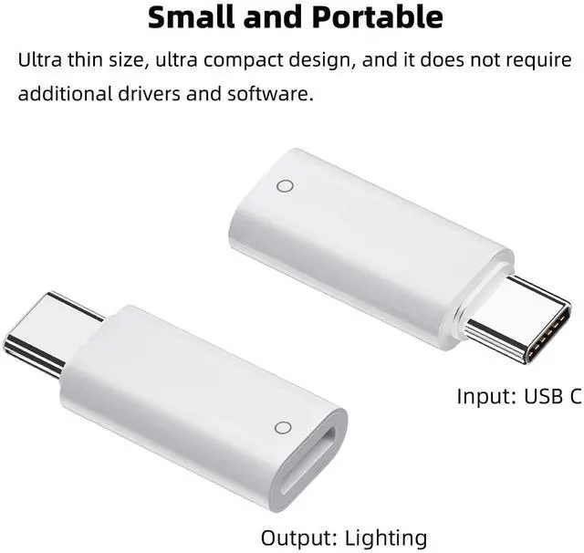 Alt view image 6 of 6 - Vszerda USB C to Pencil Adapter for Apple Pencil 1st Generation, USB-C Male to Pencil Charging Adapter for iPad 10th Gen, Type C iPencil Charger Connector Dongle Connector for iPad 10 (White, 2 Pack)