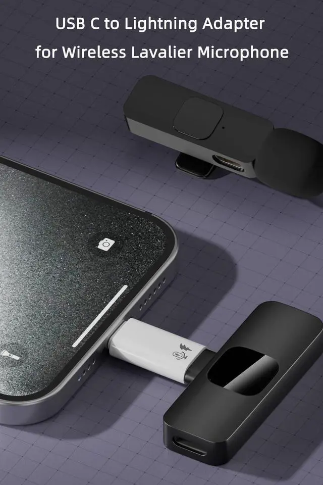 Alt view image 2 of 6 - Vszerda 2 Pack USB C to Lavalier Microphone Adapter, Type C Male Converter for iPhone Wireless Lavalier Microphone, iPhone 16/15 Series, iPad Air/Pro, Not for Headphone and Data