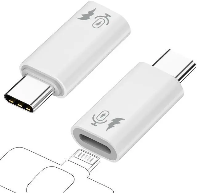 Main image of Vszerda 2 Pack USB C to Lavalier Microphone Adapter, Type C Male Converter for iPhone Wireless Lavalier Microphone, iPhone 16/15 Series, iPad Air/Pro, Not for Headphone and Data
