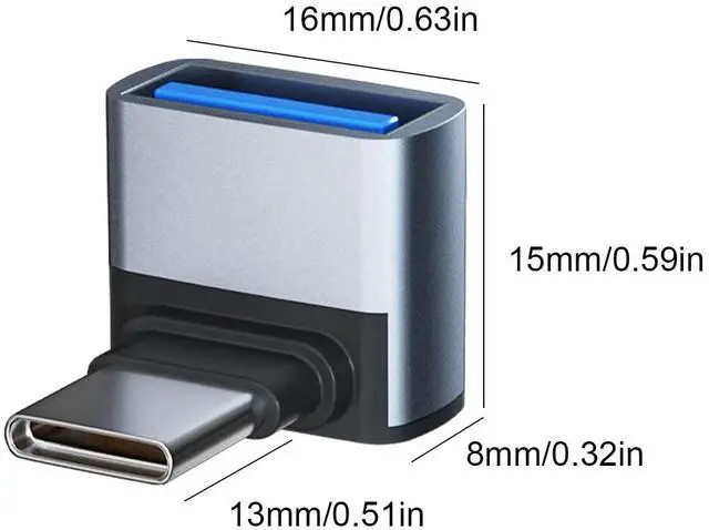 Alt view image 6 of 6 - Vszerda 4 Pack USB C to USB 3.1 Adapter, 90 Degree Up and Down Right Angle USB Type C Male to USB Female Converter Connector for MacBook Pro Air iPad, Tablet, Phone and Other Type C Devices