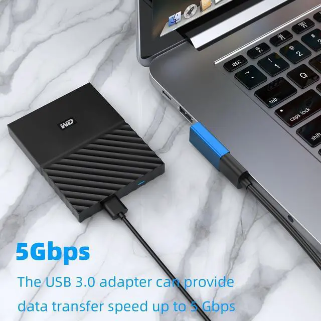 Alt view image 3 of 7 - Vszerda 90 Degree USB 3.0 Adapter 4 Pack, Up and Down Angle, Left and Right Angle USB A Male to Female Converter Extender for PC, Laptop, USB A Charger, Power Bank and More (Blue)