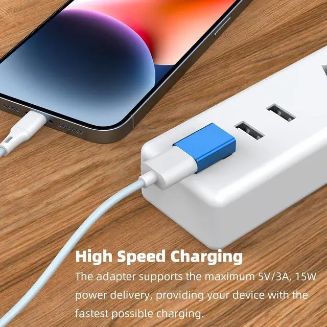 Alt view image 4 of 7 - Vszerda 90 Degree USB 3.0 Adapter 4 Pack, Up and Down Angle, Left and Right Angle USB A Male to Female Converter Extender for PC, Laptop, USB A Charger, Power Bank and More (Blue)