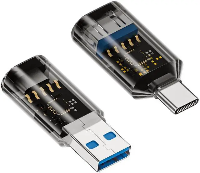 Alt view image 6 of 6 - Vszerda 2 Pack USB to USB C Adapter with LED Display, USB C to USB 3.2 Adapter for iPhone 15/15 Plus/15 Pro/15 Pro Max, iPad Air/Pro, MacBook, Support Current, Voltage and Power Smart Display