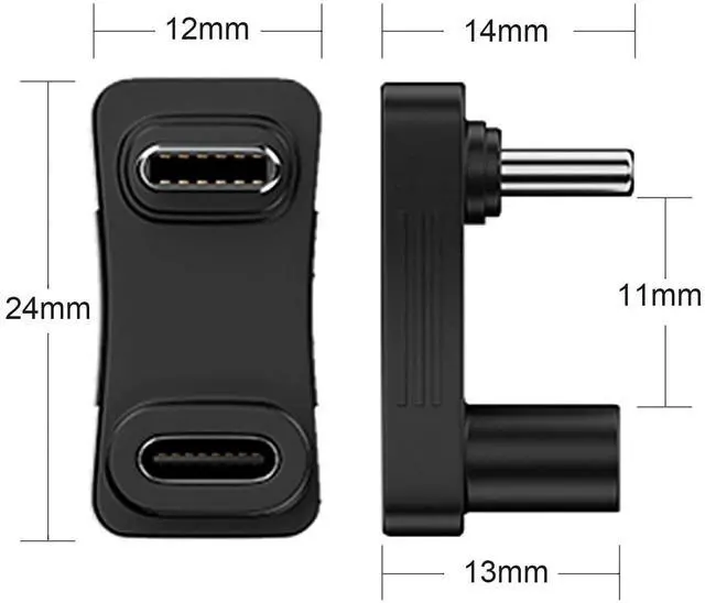 Alt view image 6 of 6 - Vszerda 180 Degree Angle USB C Adapter 2 Pack, 180° U Shape Male to Female 10Gbps PD 100W Adapter Compatible with Steam Deck, Switch, Laptop, Tablet, Phone and More Type C Devices