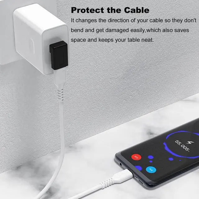 Alt view image 2 of 7 - Vszerda 2 Pack Right Angle USB A to USB C Adapter, 90 Degree Up and Down Angle USB 3.0 Male to Type C Female Connector for PC, Laptop, Tablet and Phones