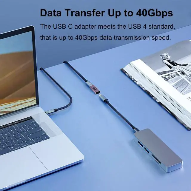 Alt view image 3 of 6 - Vszerda 240W USB C Adapter (2 Pack), USB Type C Female to Female 40Gbps Coupler Connector for Thunderbolt, Switch, MacBook, Laptop, Tablet, Phone