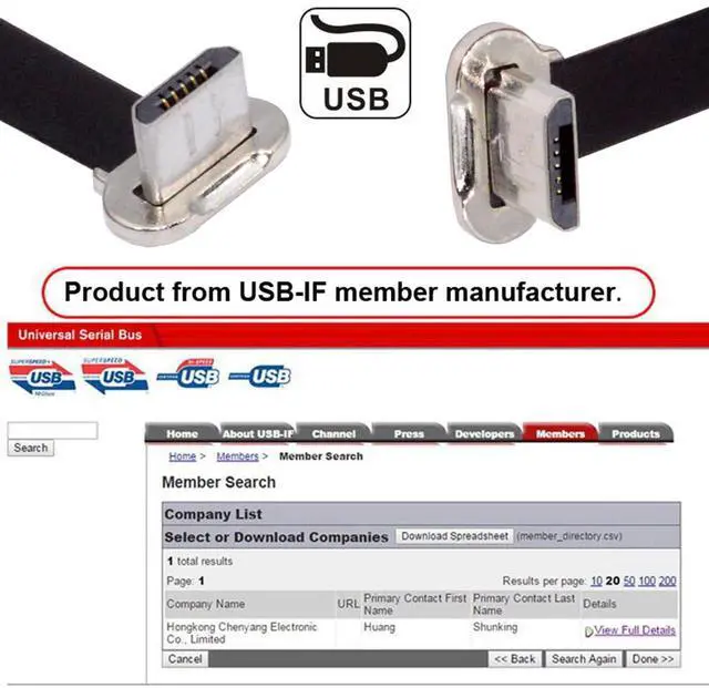 Alt view image 4 of 7 - Vszerda Micro USB2.0 Male to Micro USB Male 5Pin Ultra Slim Flat Data Charge Cable 16cm Down to Up Angle 90 Degree Connector