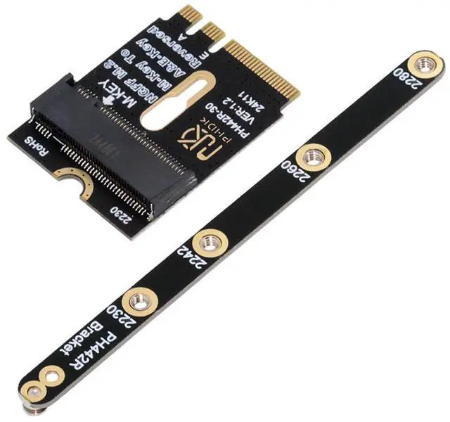 Main image of Vszerda Card 2230 NGFF A+E-Key Male to NVME M-Key Female Extension PCI-E 4.0 Adapter with Bracket for Laptop Mainboard SSD 2280