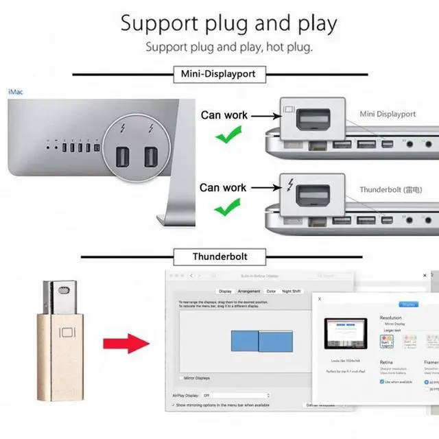 Alt view image 7 of 7 - Vszerda Adapter Virtual Display Adapter 4K Mini DP Mini-Displayport DDC EDID Dummy Plug Headless Ghost Display Emulator HDTV Gold Color 4K@17Hz