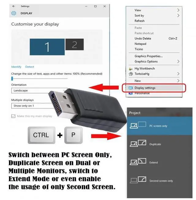 Alt view image 2 of 7 - Vszerda Adapter Virtual Display Adapter 4K DP Displayport DDC EDID Dummy Plug Headless Ghost Display Emulator HDTV Black Color 4K@17Hz