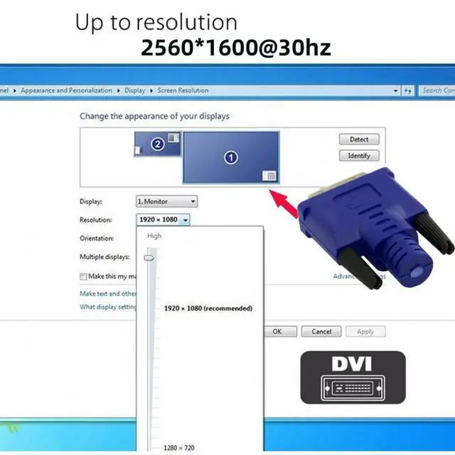 Alt view image 5 of 7 - Vszerda Adapter Virtual Display Adapter DVI DDC EDID Dummy Plug Headless Ghost Display Emulator HDTV 1080P@60Hz