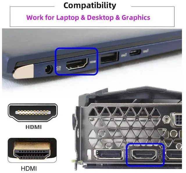 Alt view image 2 of 7 - Vszerda Adapter Virtual Display Adapter 4K HDMI 1.4 DDC EDID Dummy Plug Headless Ghost Display Emulator HDTV Gold Color 4K@60Hz